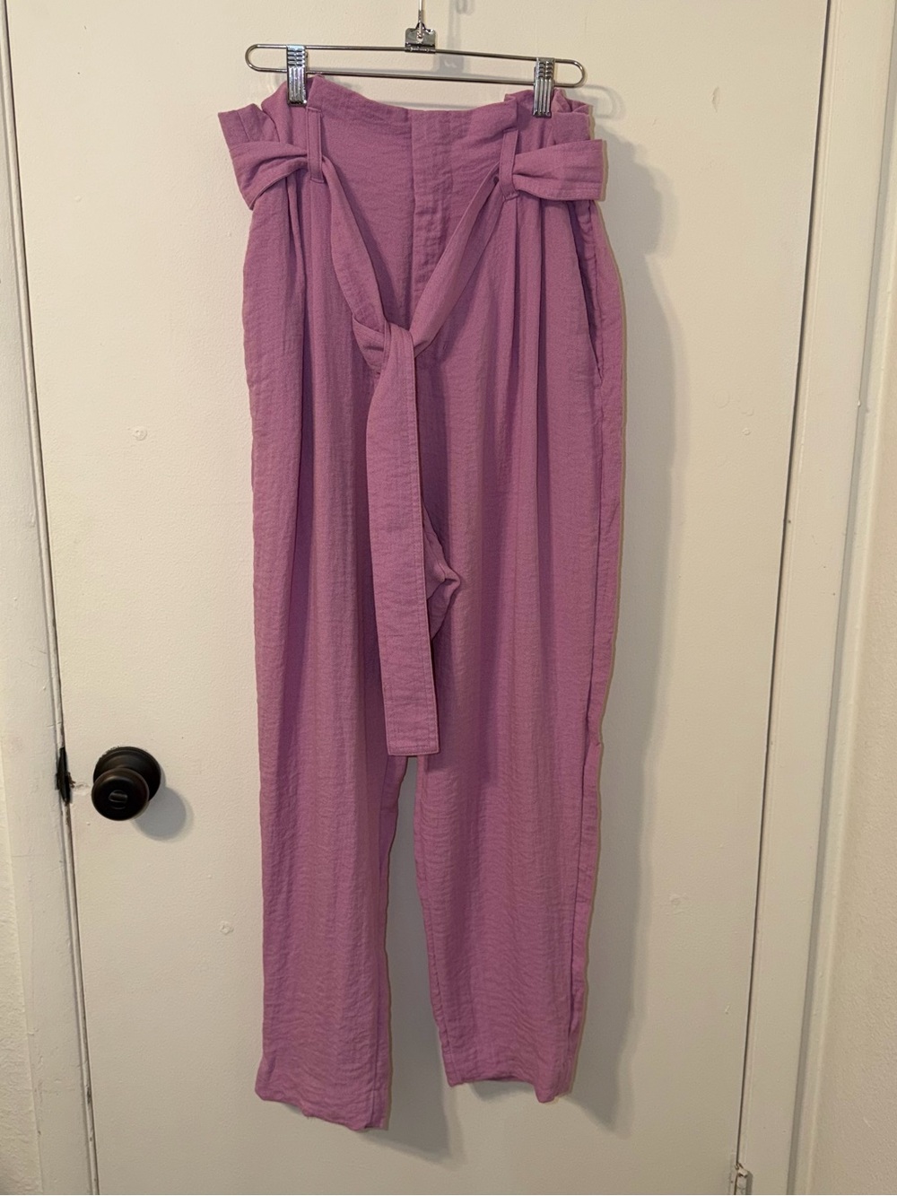 a new day Purple High-Rise Relaxed Fit Paperbag Ankle Pants